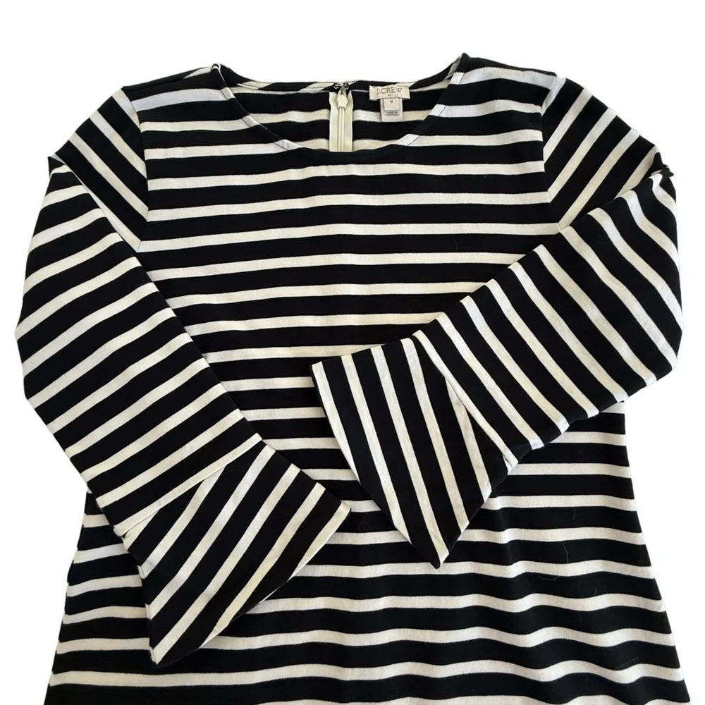 Women's J.Crew Ruffle Sleeve Striped Dress Size M - Picture 5 of 10